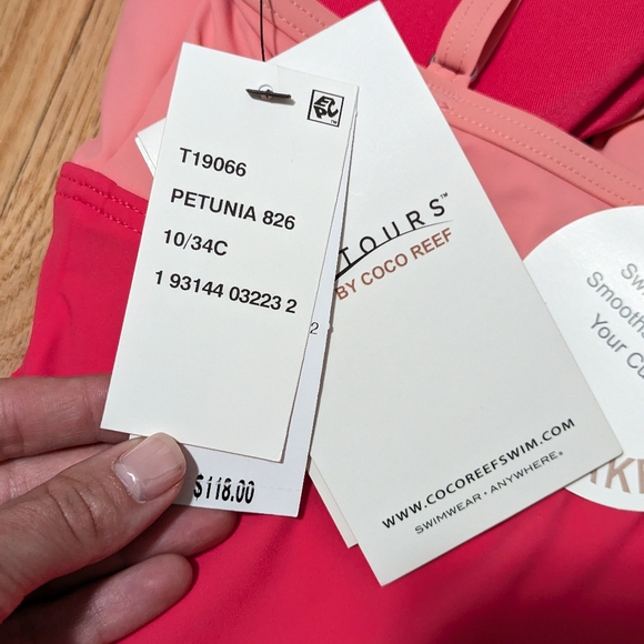 Contours Coco Reef Pink One Piece Paradise Mix Peek a boo Skirt 10 / 34C - Picture 8 of 11